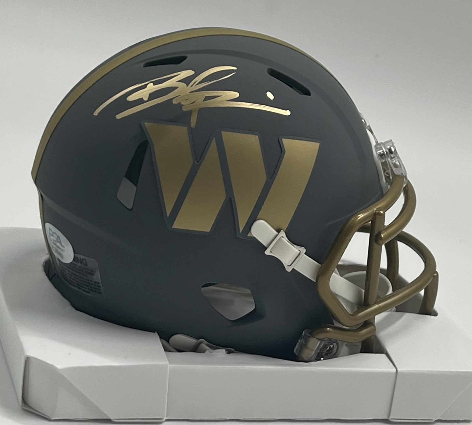 Brian Robinson Jr. Signed Commanders Slate Alternate Speed Mini Helmet (PSA)