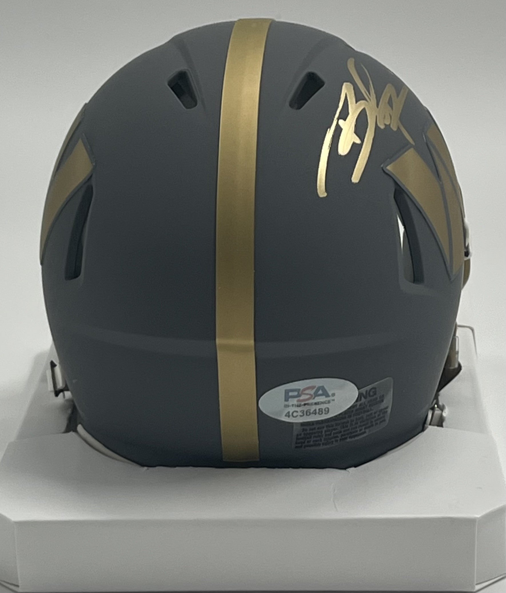 Brian Robinson Jr. Signed Commanders Slate Alternate Speed Mini Helmet (PSA)