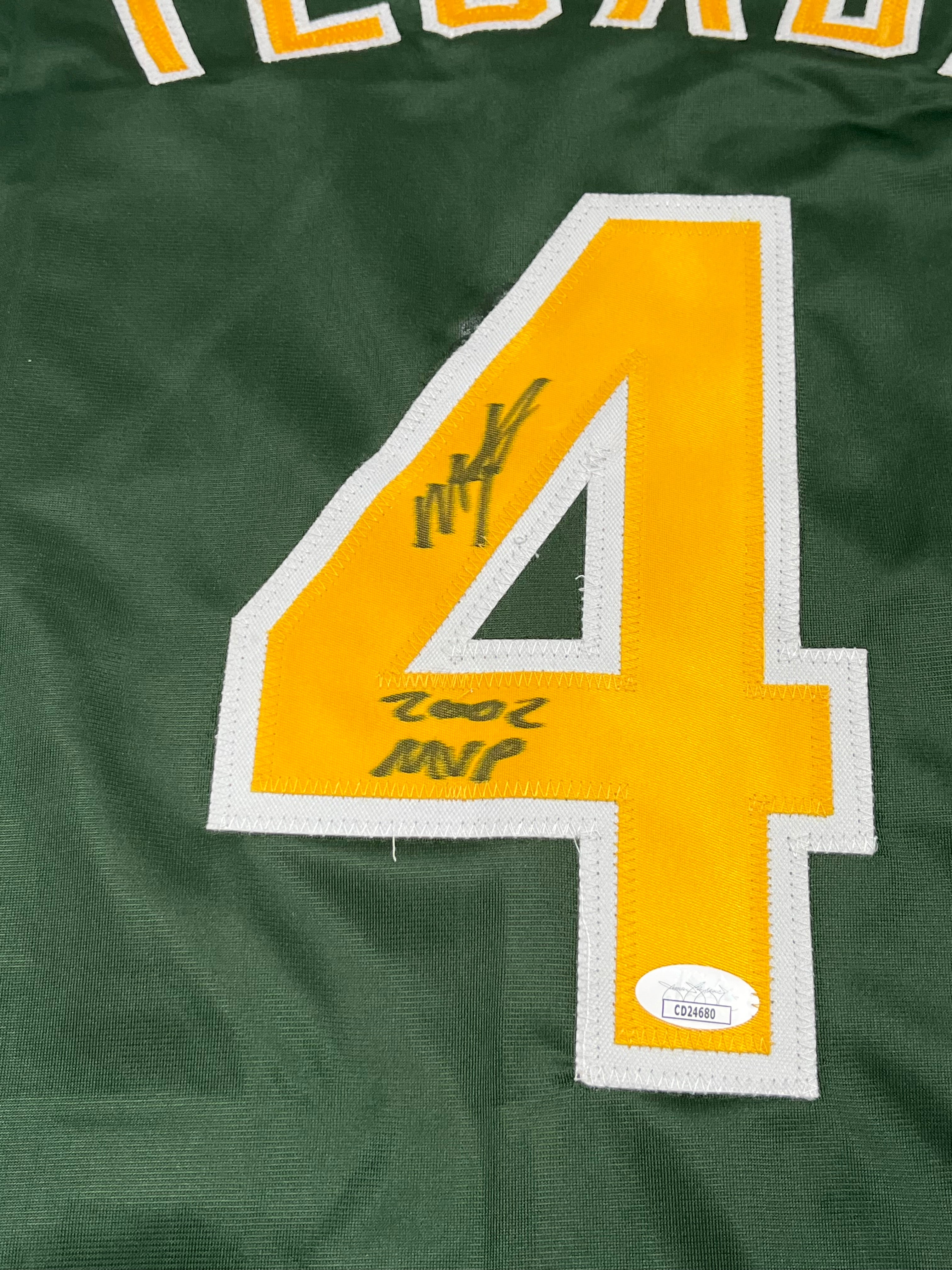 Miguel Tejada Signed Jersey Inscribed "2002 MVP" (JSA)