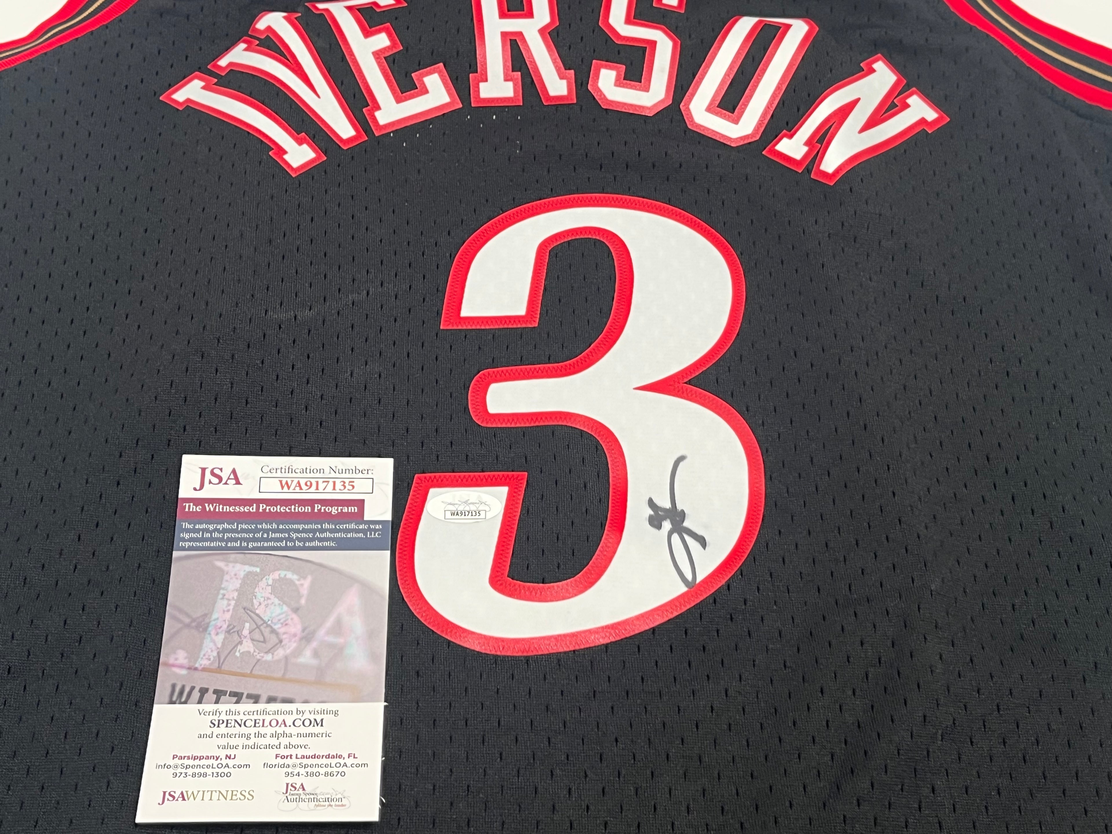 Allen Iverson Signed 76ers 97-98 M&N HWC Swingman Jersey JSA (BL)