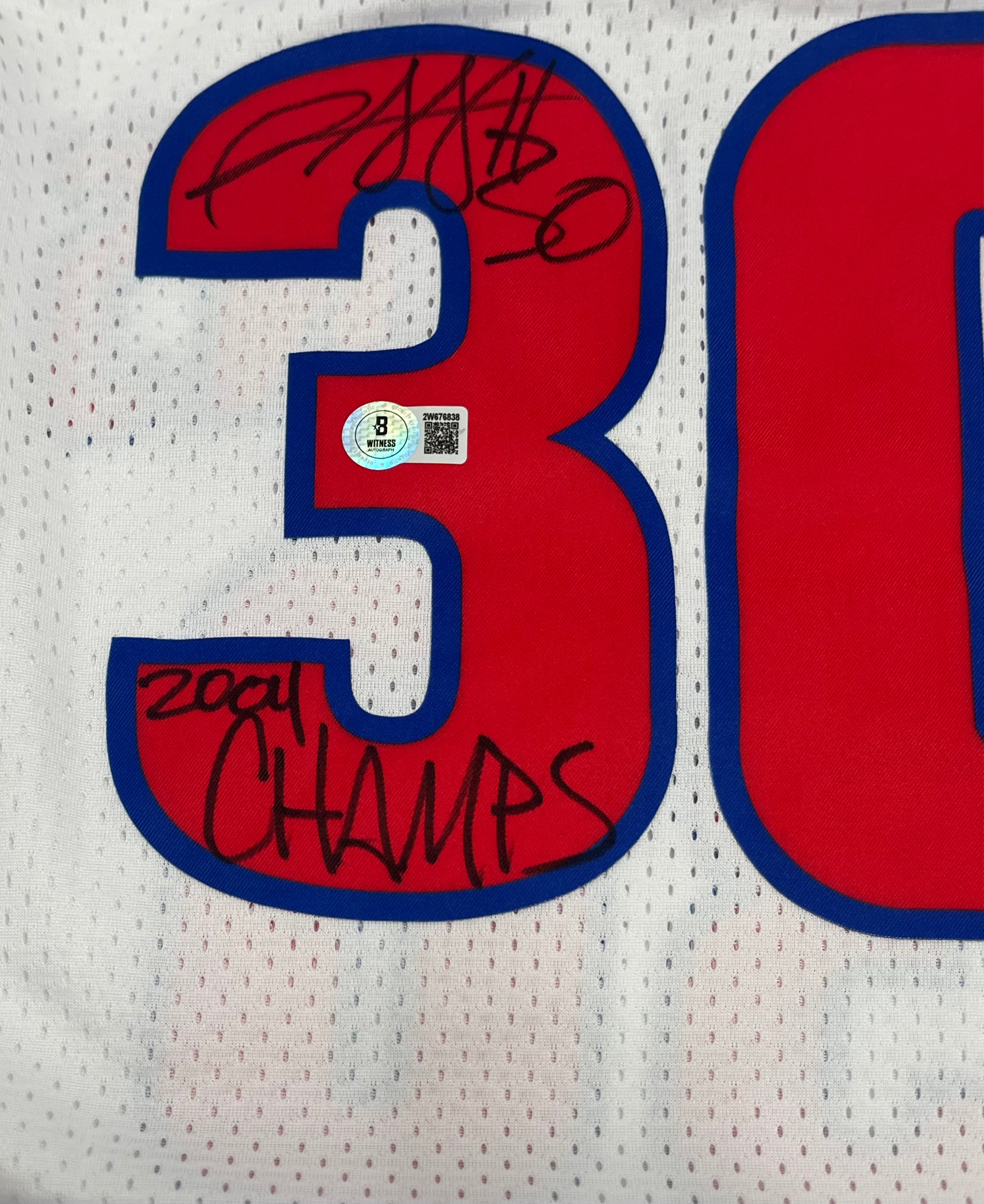 Rasheed Wallace Signed Pistons M&N Authentic Jersey Inscribed "2004 Champs" (Beckett)
