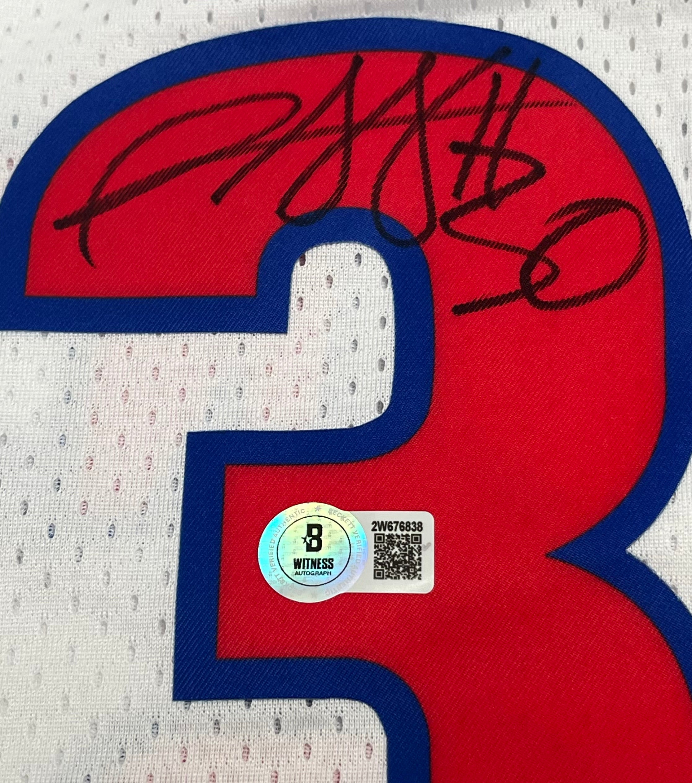 Rasheed Wallace Signed Pistons M&N Authentic Jersey Inscribed "2004 Champs" (Beckett)