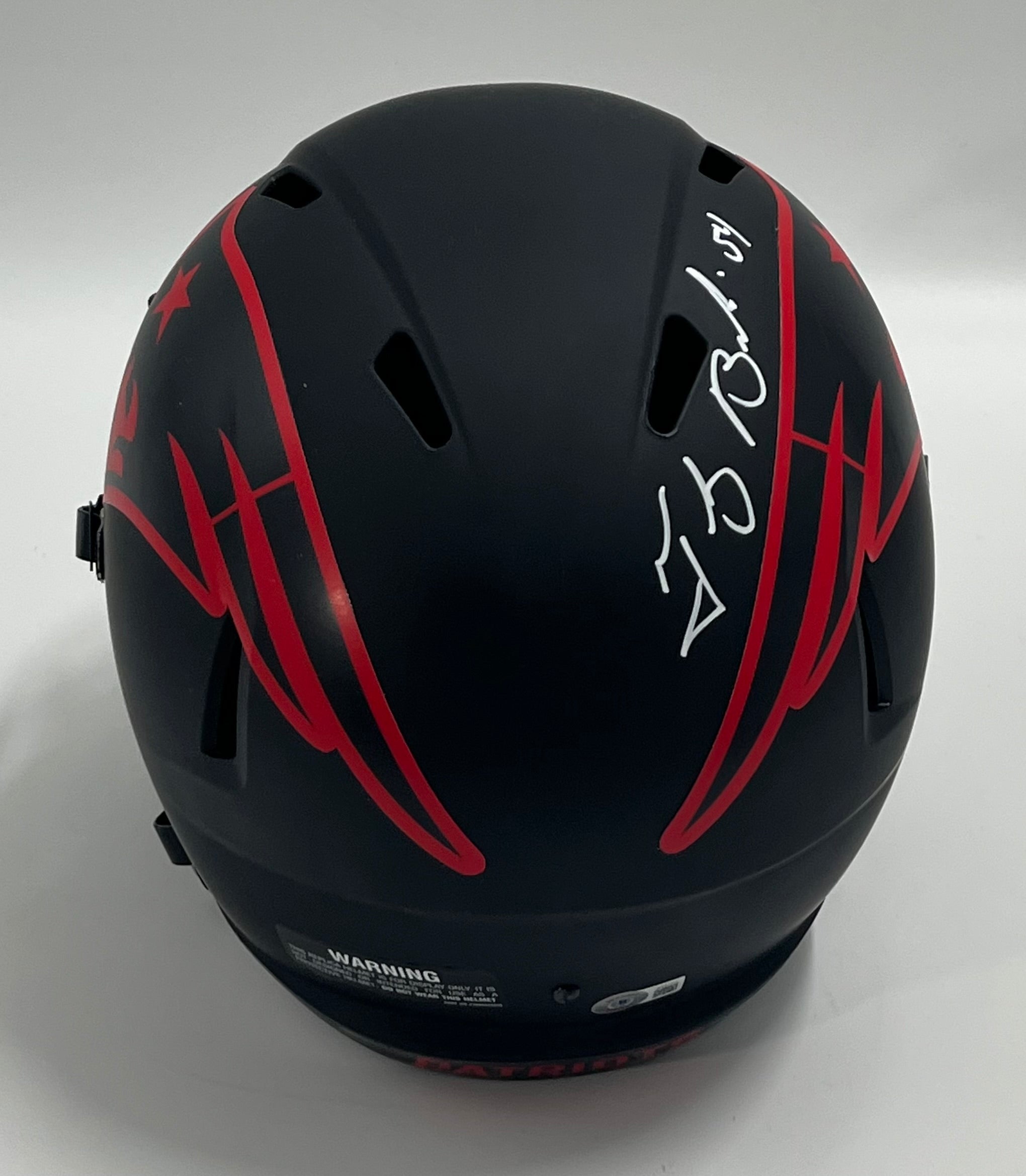 Tedy Bruschi Signed Patriots Full-Size Eclipse Alternate Speed Helmet (Beckett)