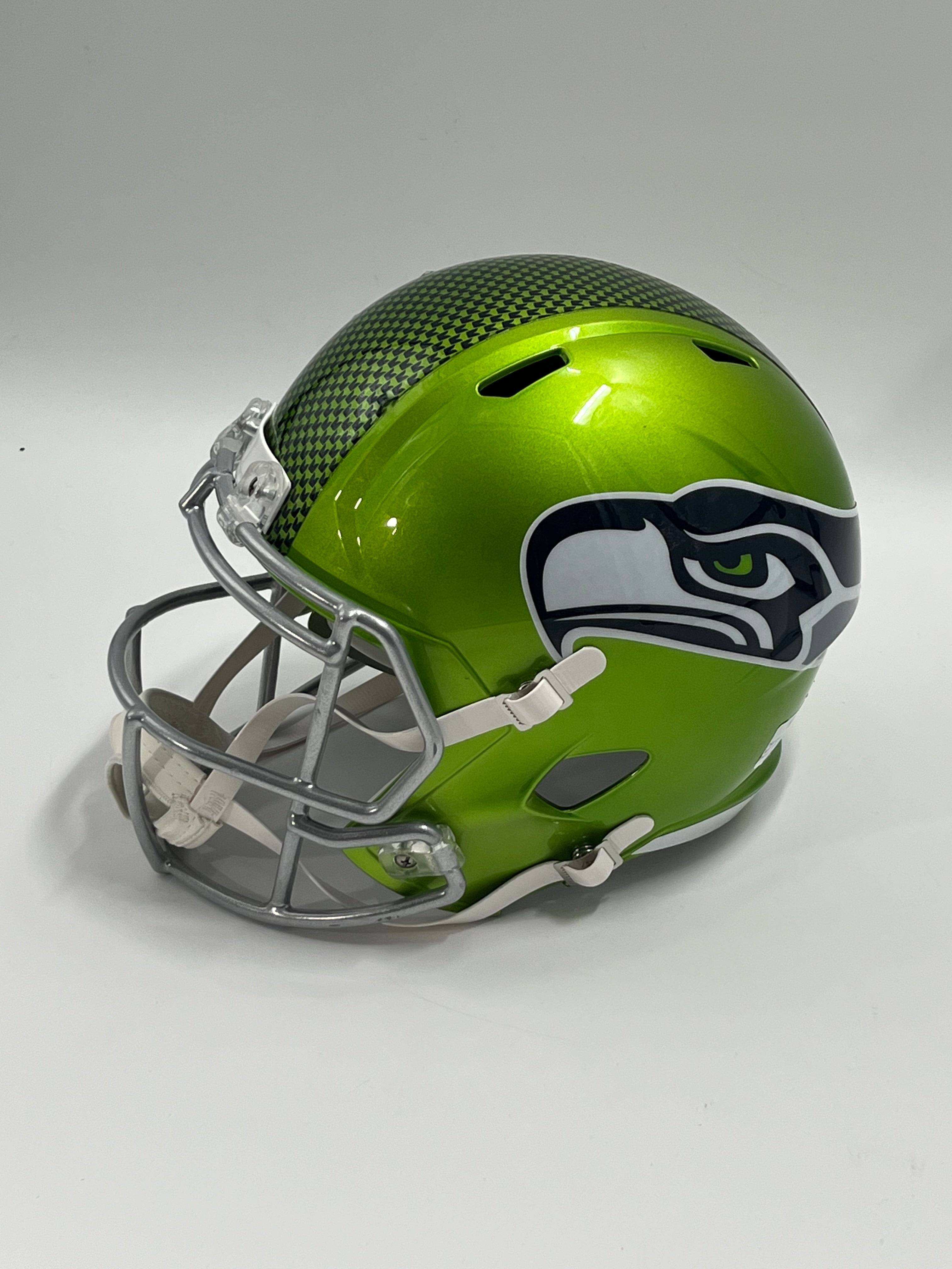 Steve Largent Signed Seahawks FS Flash Atl Spd Helmet Inscr "HOF &