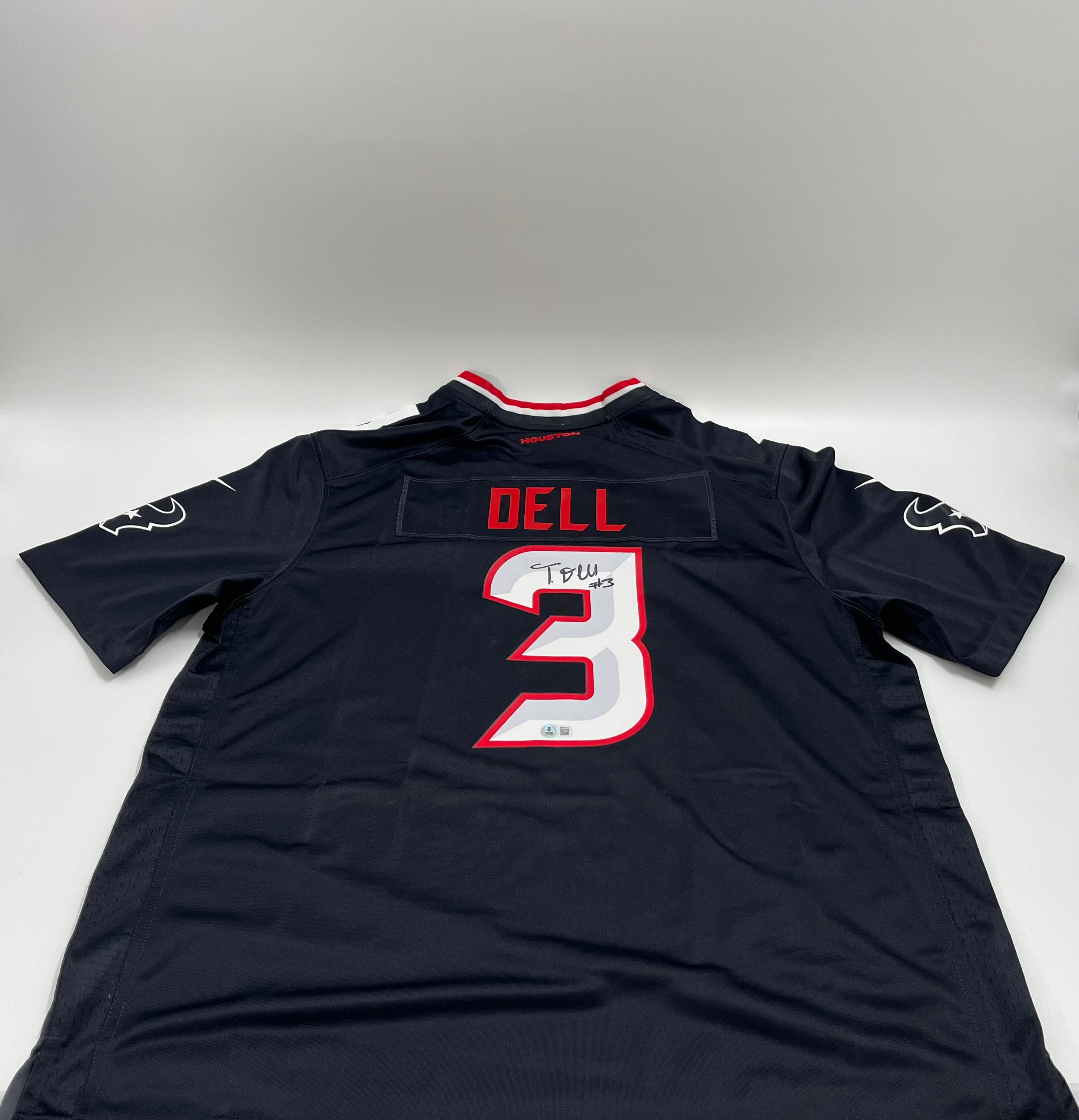 Tank Dell Signed Texans Nike Authentic Jersey (Beckett)+B19