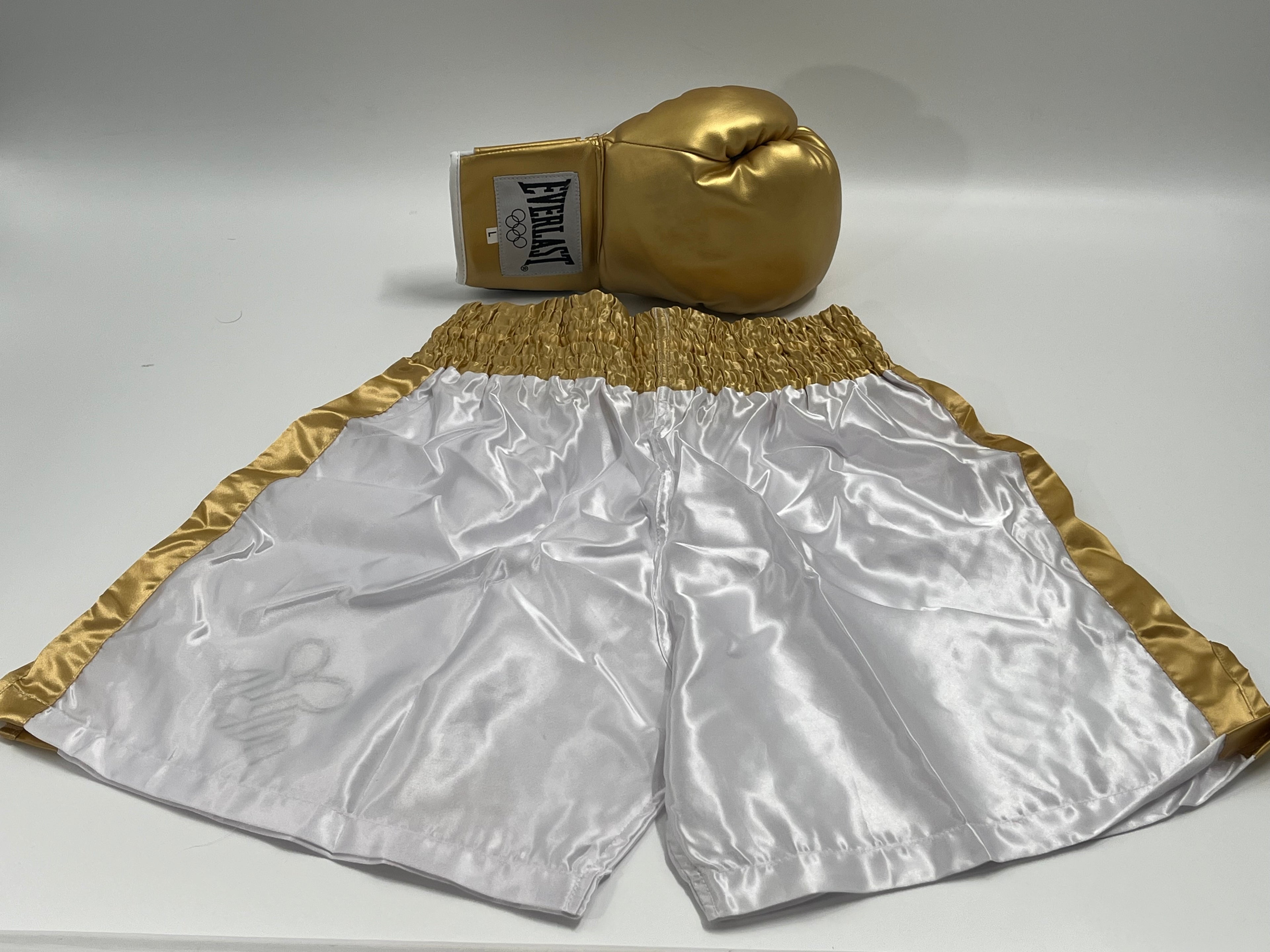Cassius Clay 1960 Olympics Gold Trunks & Gold Glove Set
