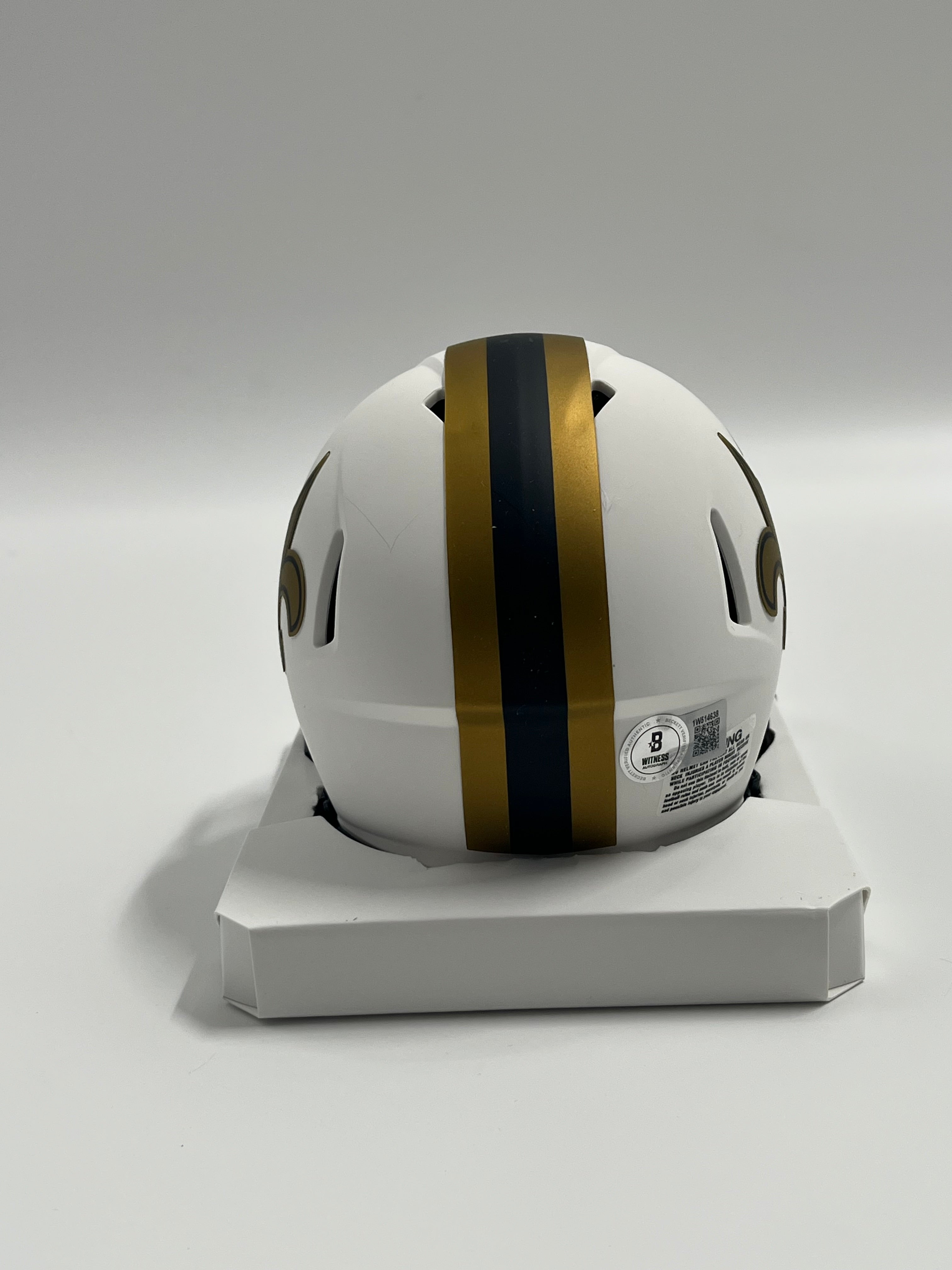 Drew Brees Signed Saints Lunar Eclipse Alternate Speed Mini Helmet Inscribed "SB XLIV MVP" (Beckett)
