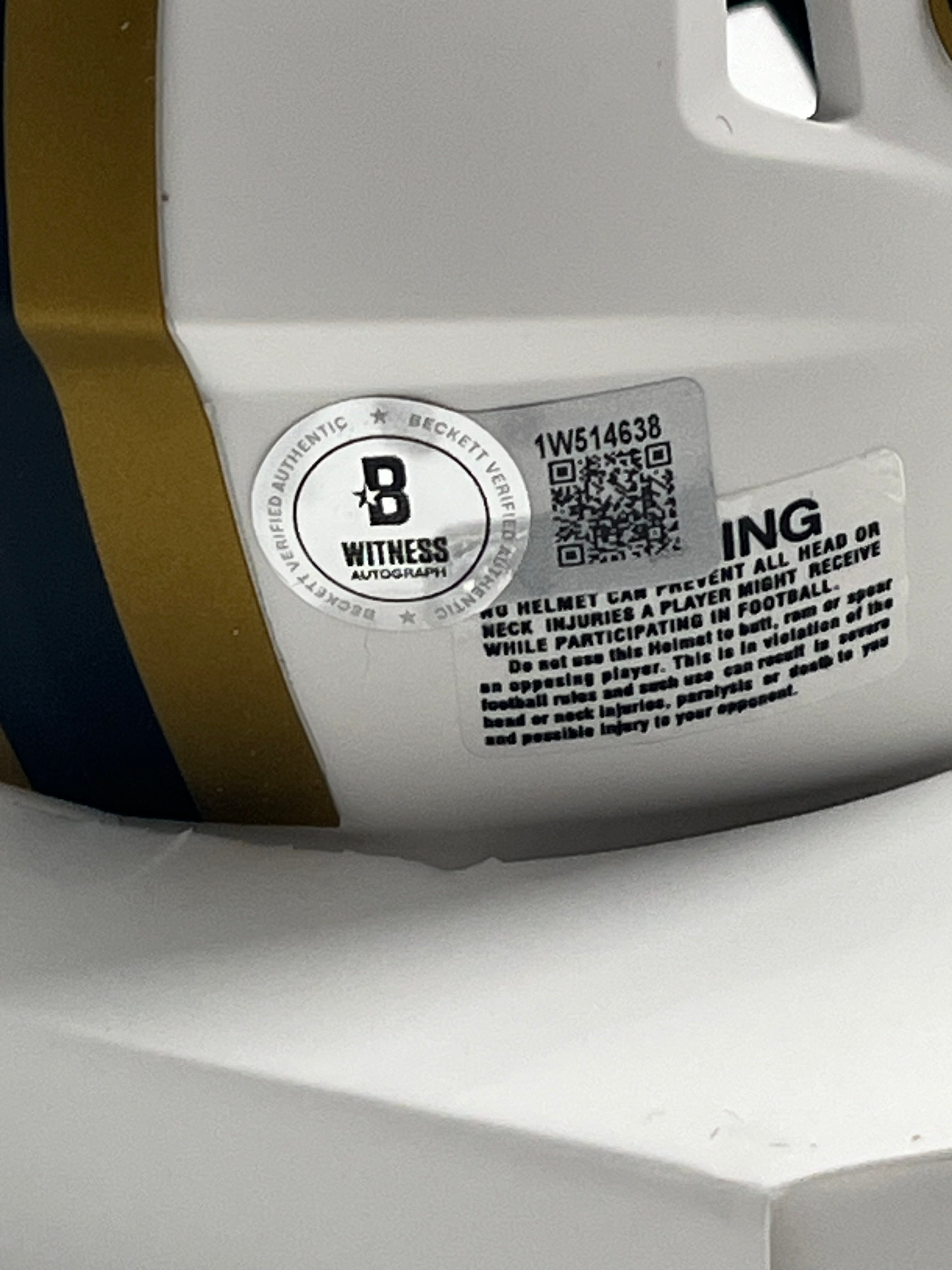 Drew Brees Signed Saints Lunar Eclipse Alternate Speed Mini Helmet Inscribed "SB XLIV MVP" (Beckett)