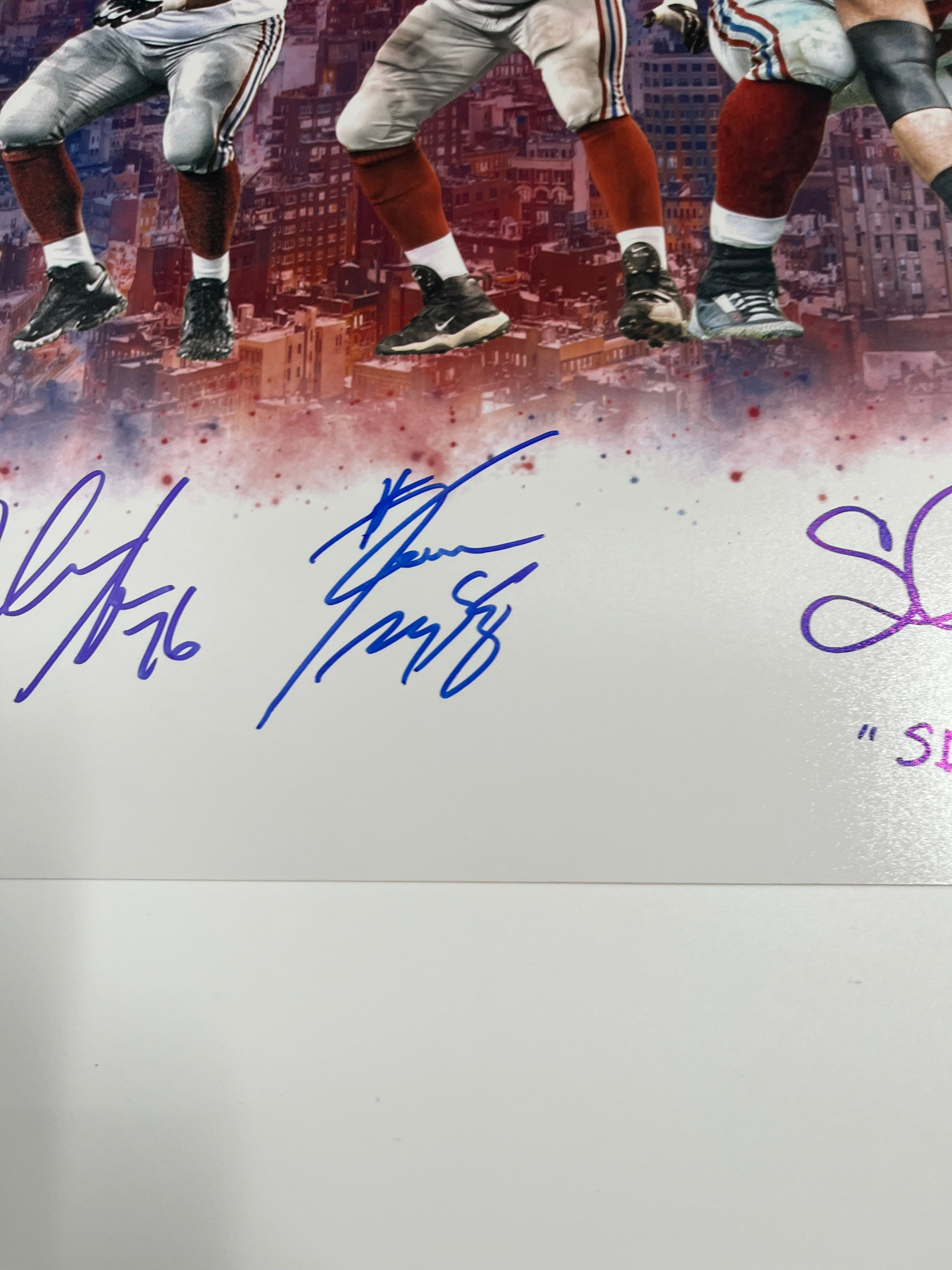 Giants Super Bowl XLII Champs 16x20 Photo Signed by (5) Inscribed "SB XLII Champs" (PSA)