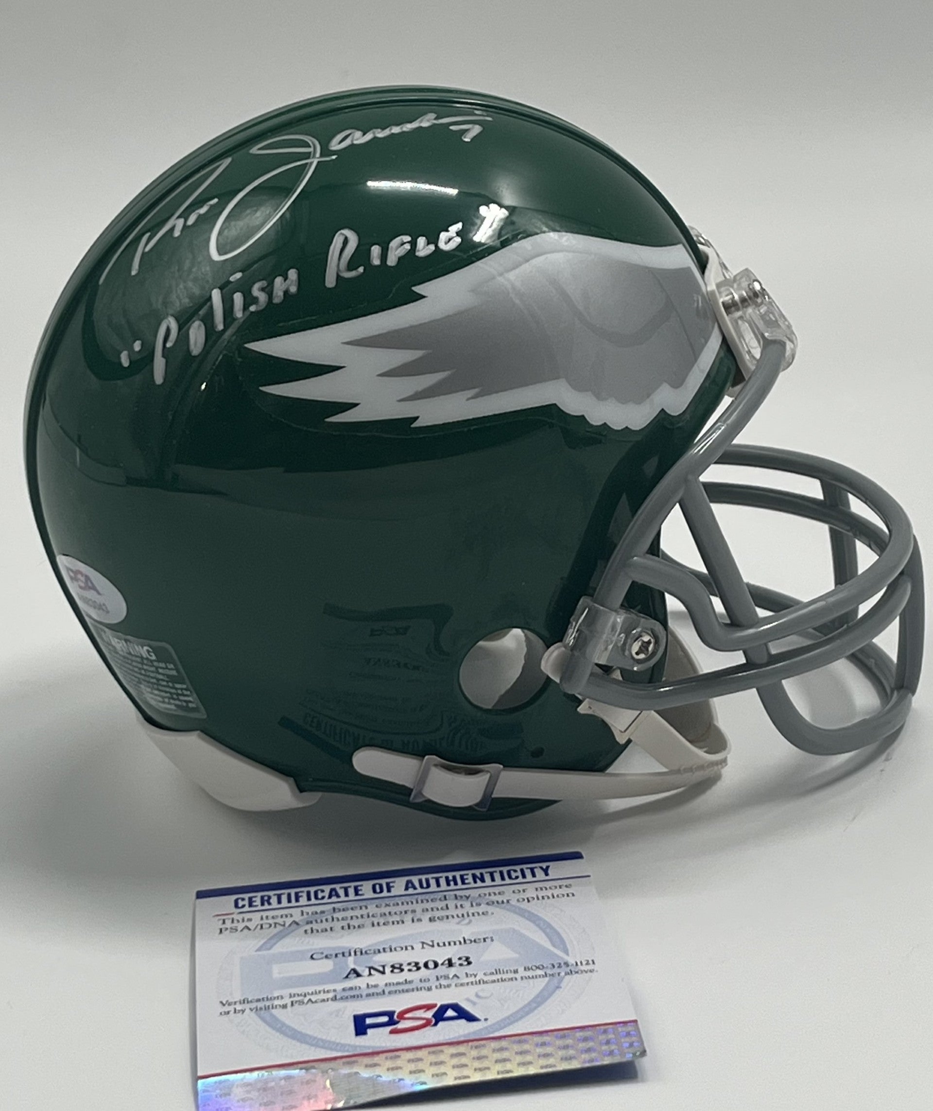 Ron Jaworski Signed Eagles Mini Helmet Inscribed "Polish Rifle" (PSA)