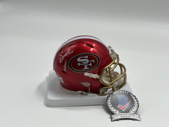 Brandon Aiyuk Signed 49ers Flash Alternate Speed Mini Helmet (Beckett)