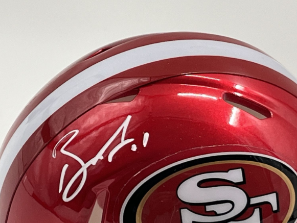 Brandon Aiyuk Signed 49ers Flash Alternate Speed Mini Helmet (Beckett)