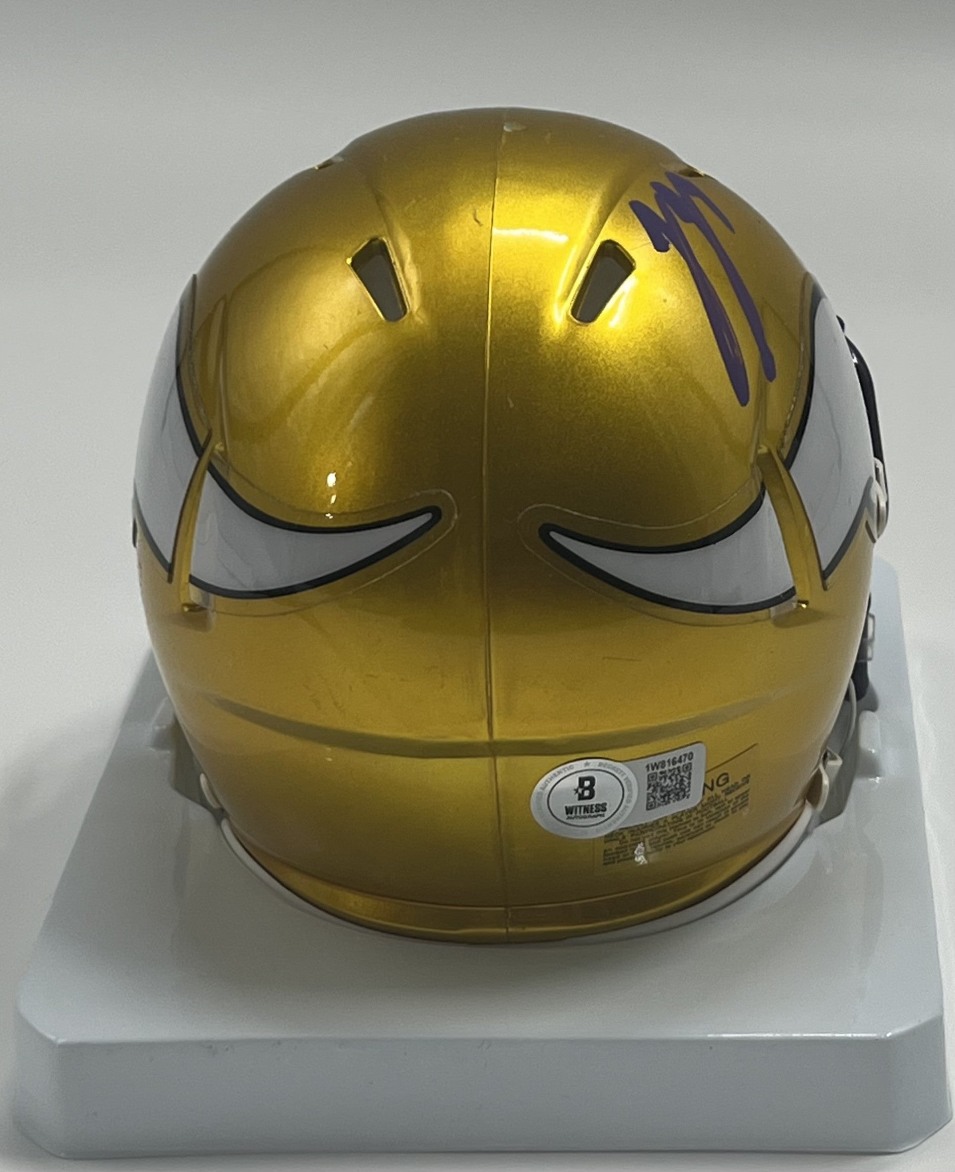 J. J. McCarthy Signed Vikings Flash Alternate Speed Mini Helmet (Beckett)