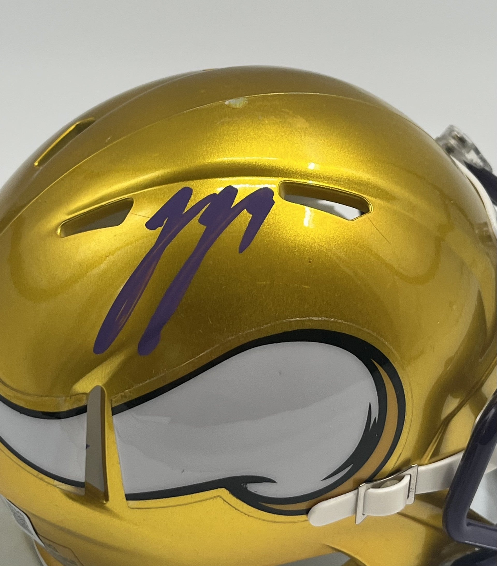 J. J. McCarthy Signed Vikings Flash Alternate Speed Mini Helmet (Beckett)
