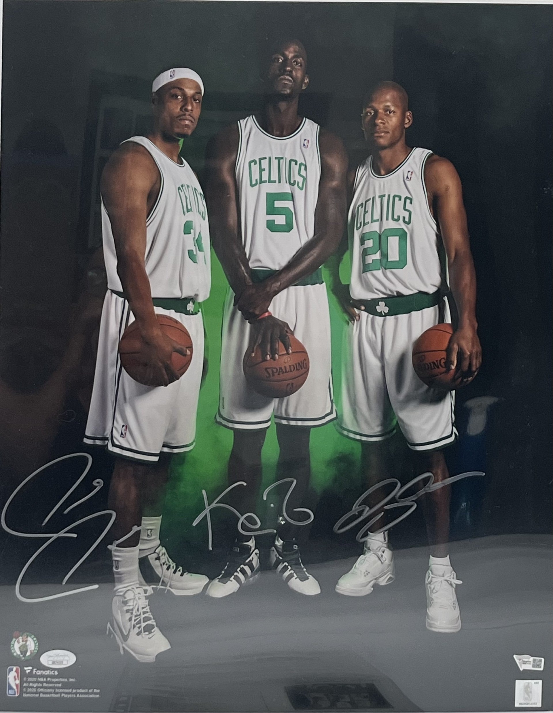 Boston Celtics signed by (3) 16x20 Photo (Fanatics & JSA)