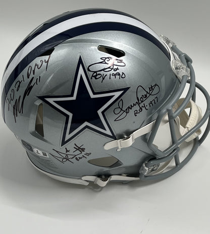 Cowboys FS Authentic Speed Helmet w/ 4 sig &amp; ROY Inscriptions (Beckett)