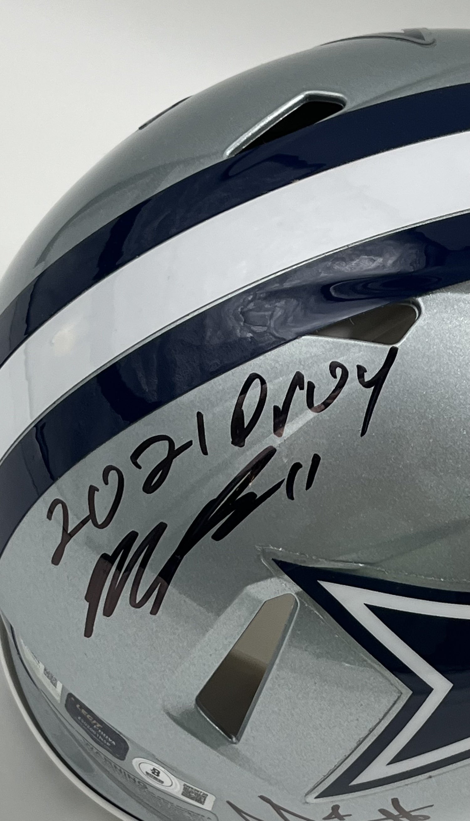 Cowboys FS Authentic Speed Helmet w/ 4 sig &amp; ROY Inscriptions (Beckett)