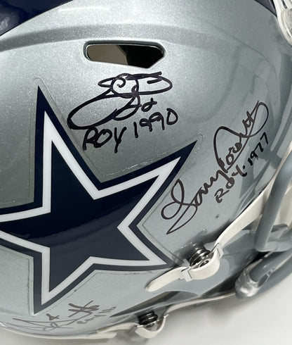 Cowboys FS Authentic Speed Helmet w/ 4 sig &amp; ROY Inscriptions (Beckett)