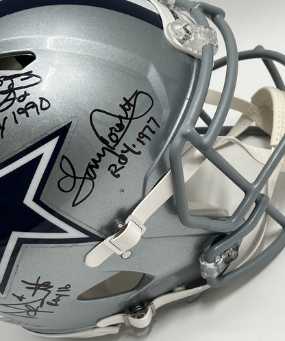 Cowboys FS Authentic Speed Helmet w/ 4 sig &amp; ROY Inscriptions (Beckett)