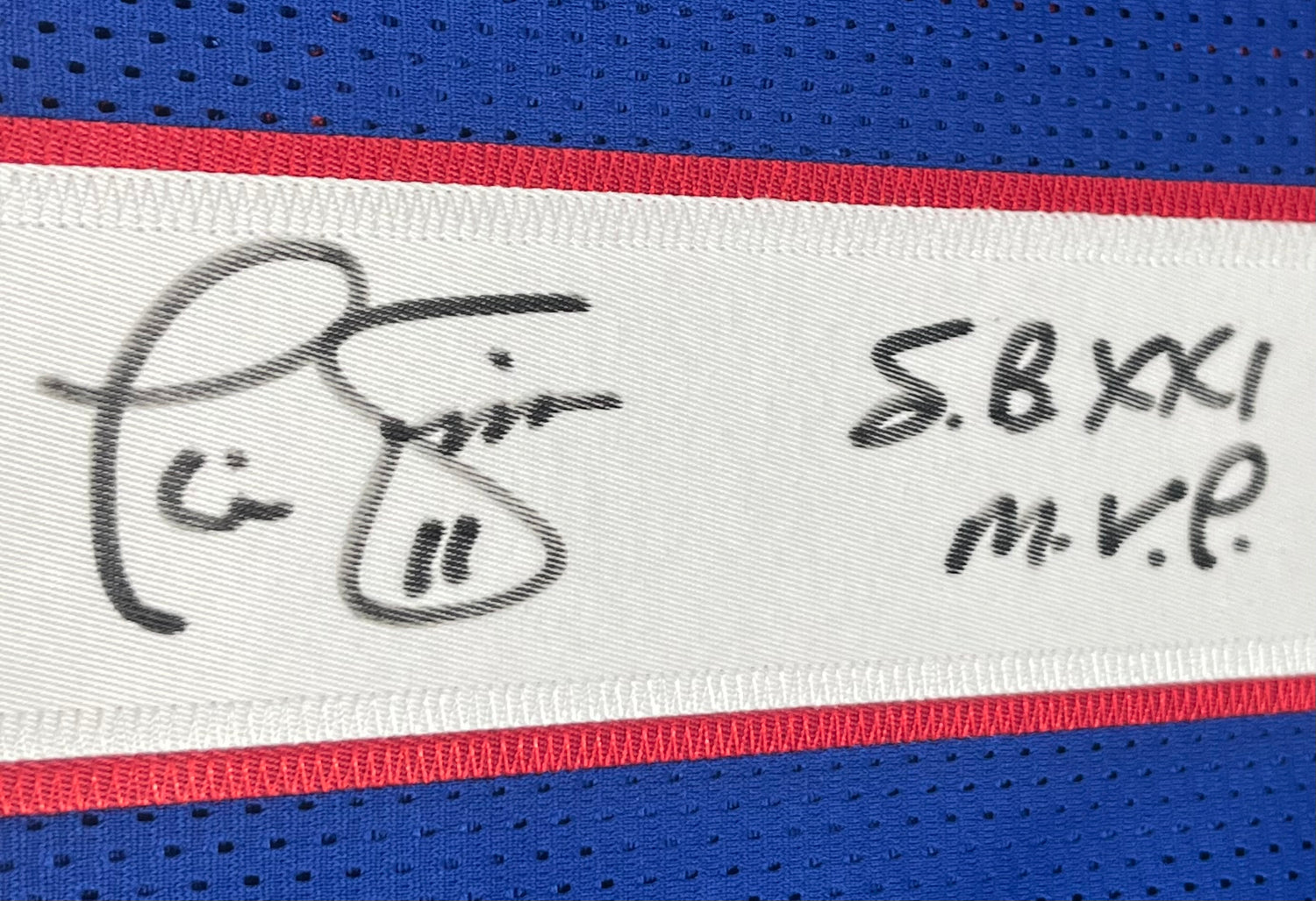 Phil Simms Signed Custom Jersey Inscribed &quot;S.B. XXI M.V.P.&quot; (Beckett)