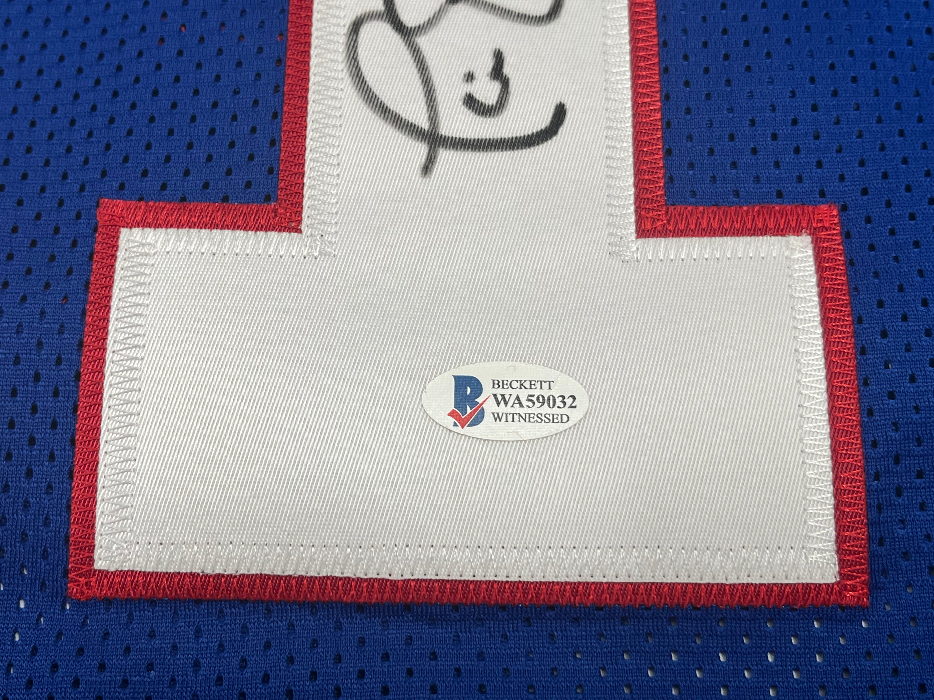 Phil Simms Signed Custom Jersey Inscribed &quot;S.B. XXI M.V.P.&quot; (Beckett)