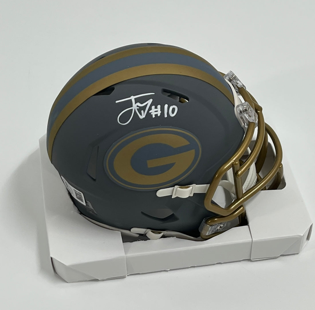Jordan Love Signed Packers Slate Alternate Speed Mini Helmet (Beckett)