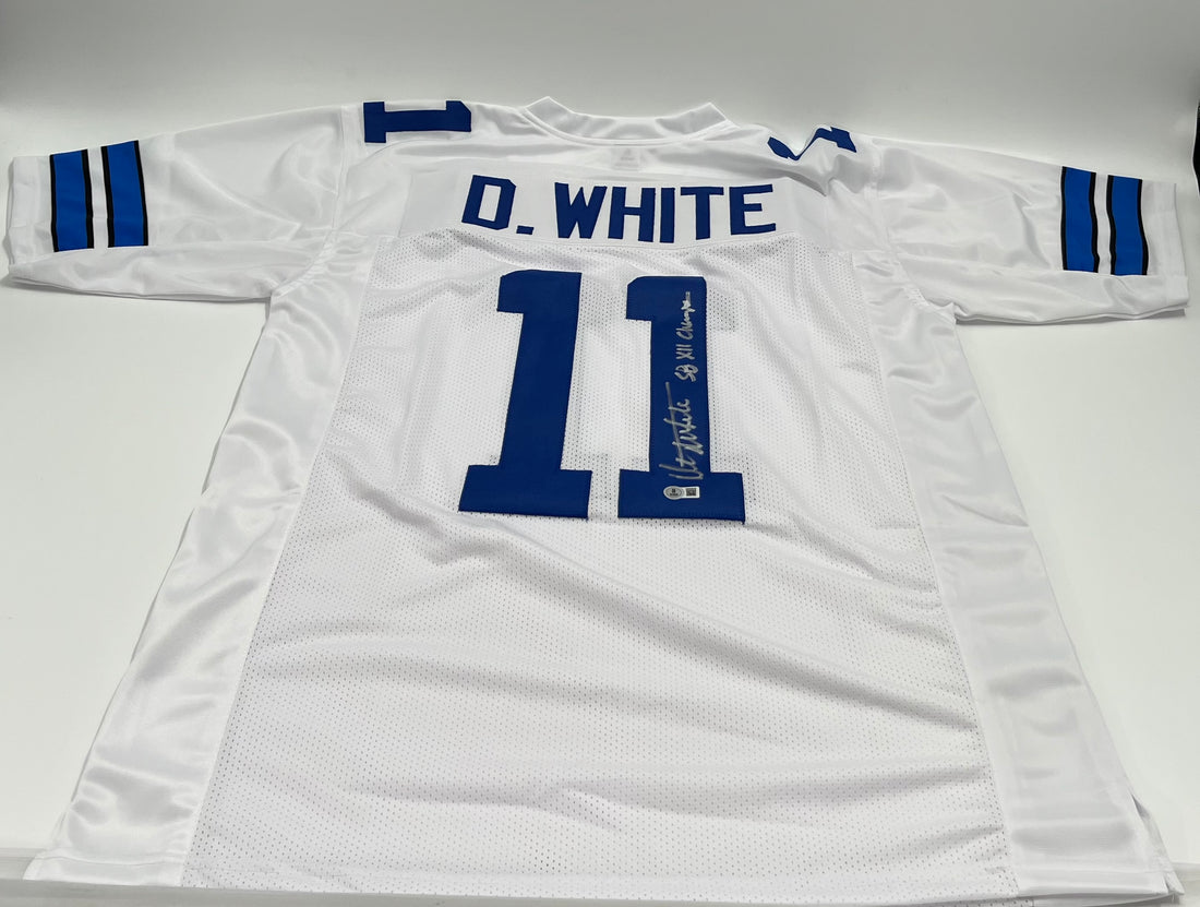 Danny White Signed Custom Jersey Inscribed &quot;SB XII Champs&quot; (Beckett)