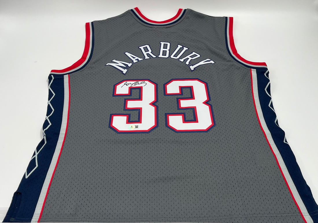 Stephon Marbury Signed Nets Mitchell &amp; Ness Authentic Jersey (Beckett)