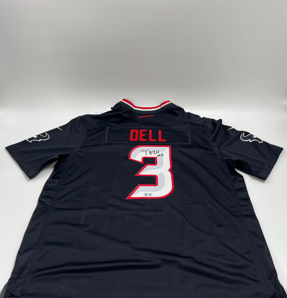 Tank Dell Signed Texans Nike Authentic Jersey (Beckett)+B19