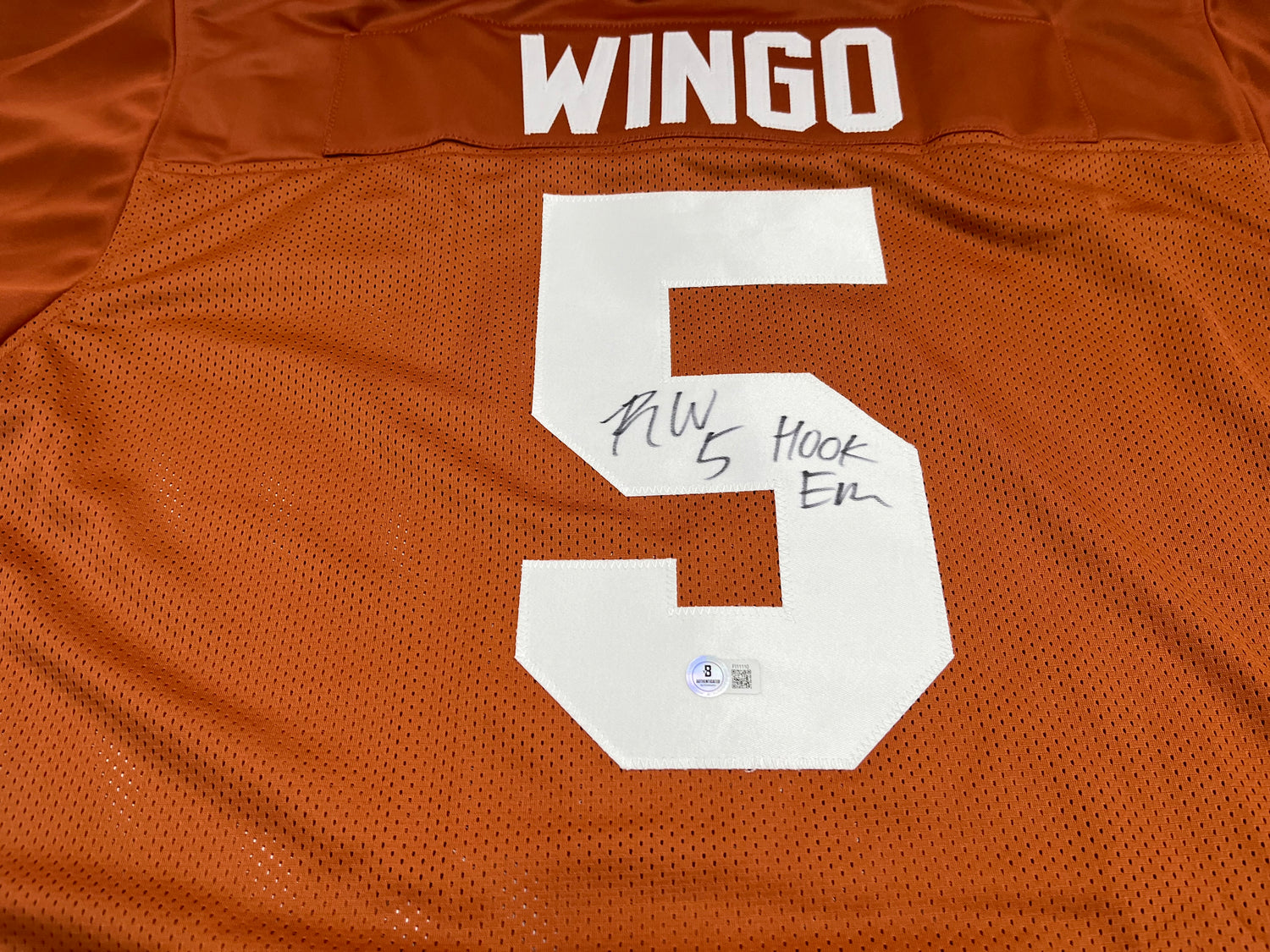 Ryan Wingo Signed Jersey Inscribed "Hook Em" (Beckett)