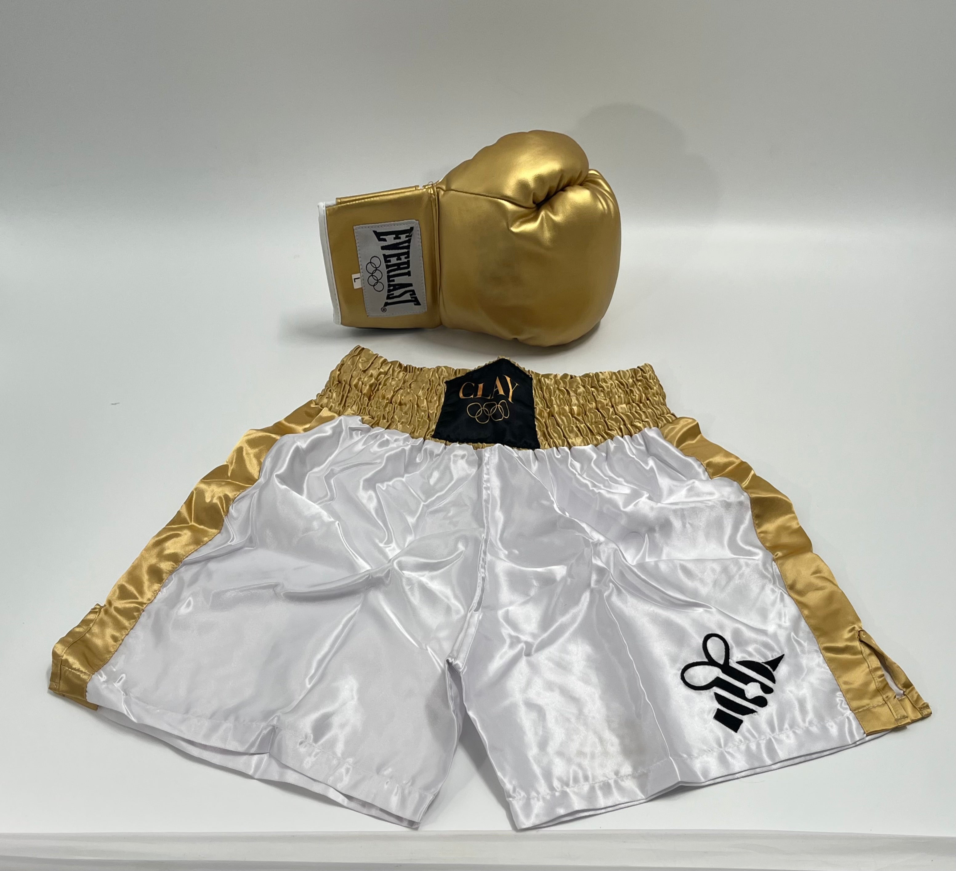 Cassius Clay 1960 Olympics Gold Trunks &amp; Gold Glove Set