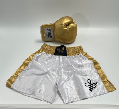 Cassius Clay 1960 Olympics Gold Trunks &amp; Gold Glove Set