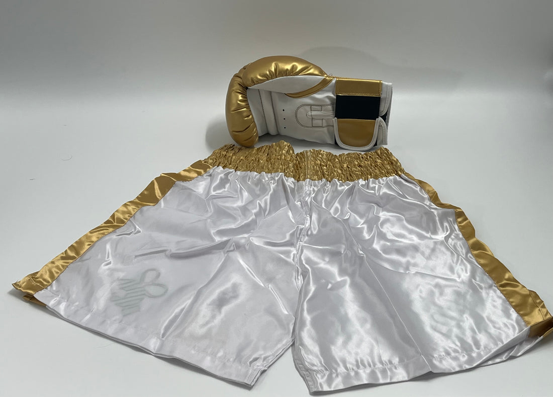 Cassius Clay 1960 Olympics Gold Trunks &amp; Gold Glove Set
