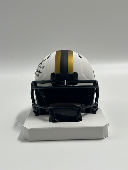 Drew Brees Signed Saints Lunar Eclipse Alternate Speed Mini Helmet Inscribed &quot;SB XLIV MVP&quot; (Beckett)