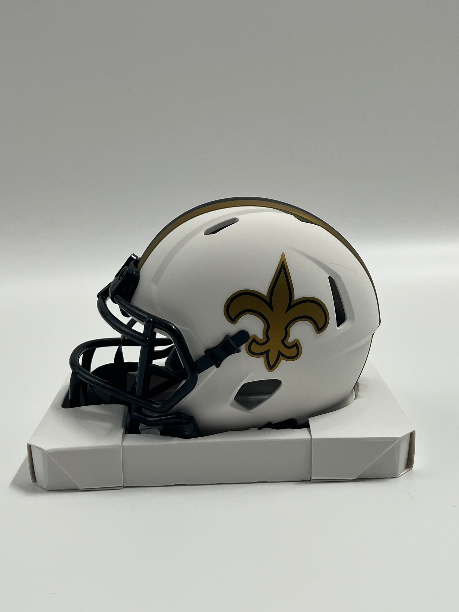 Drew Brees Signed Saints Lunar Eclipse Alternate Speed Mini Helmet Inscribed &quot;SB XLIV MVP&quot; (Beckett)