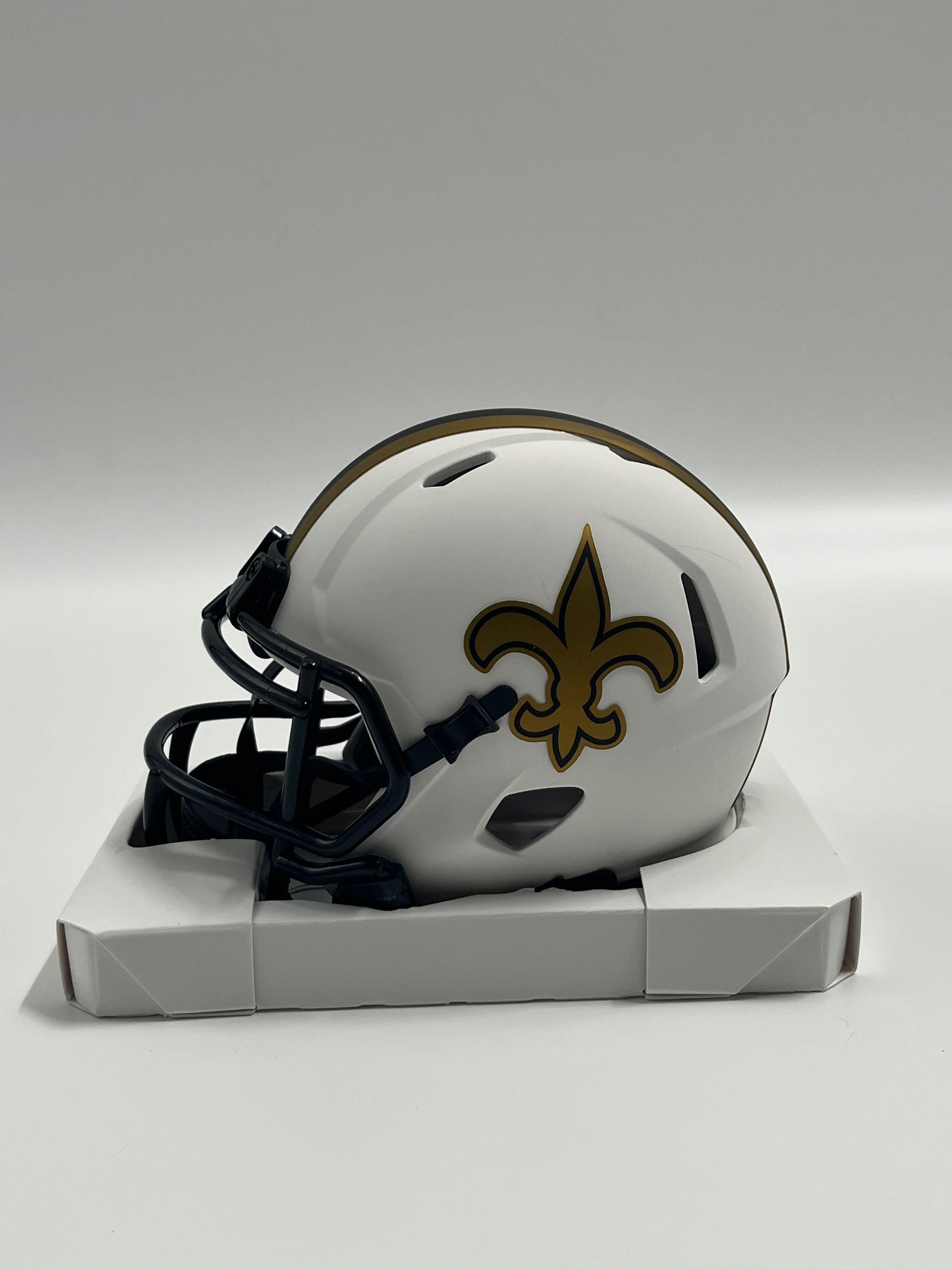 Drew Brees Signed Saints Lunar Eclipse Alternate Speed Mini Helmet Inscribed &quot;SB XLIV MVP&quot; (Beckett)