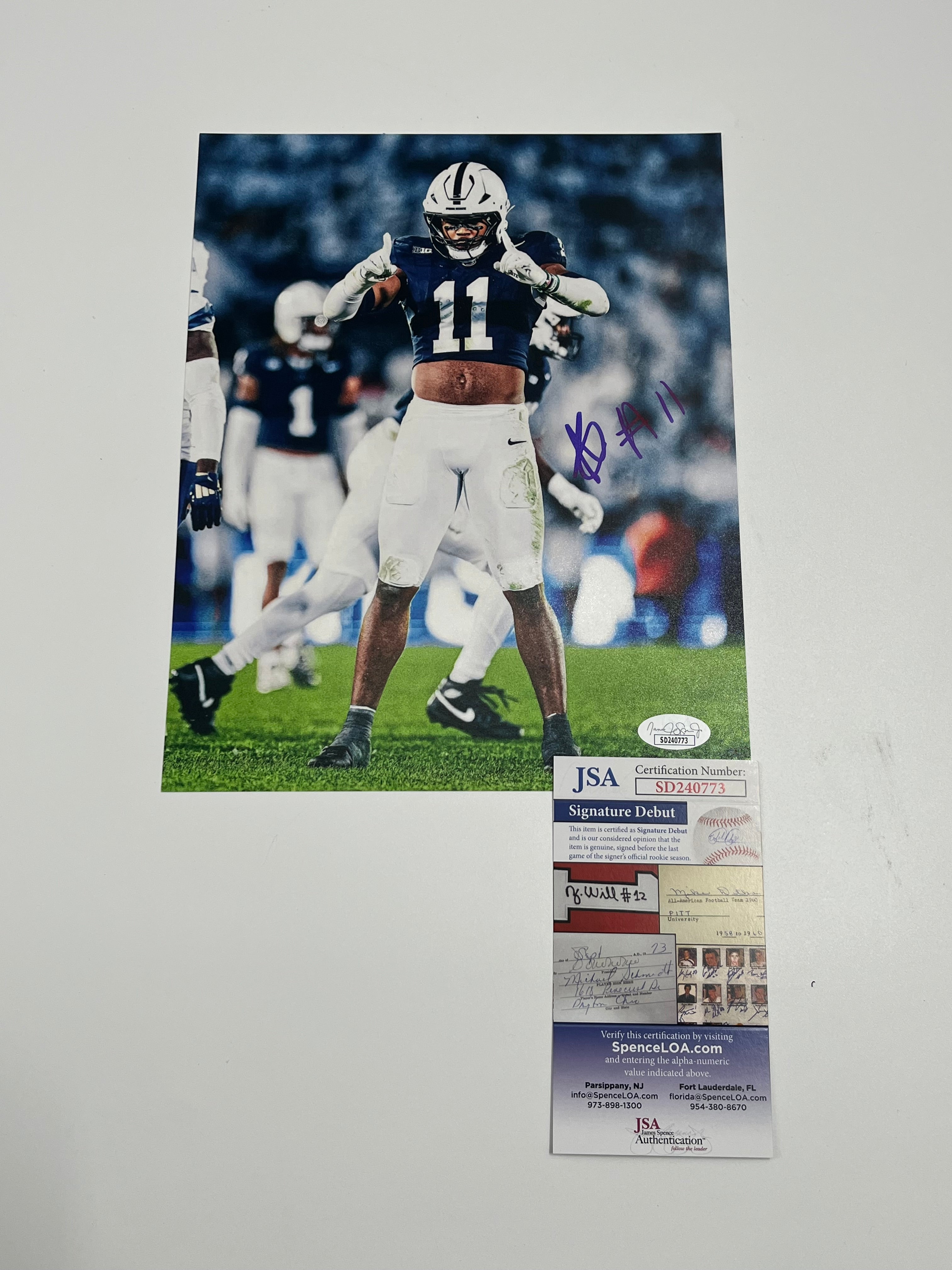 Abdul Carter (Signature Debut) Signed Penn State Lions 8x10 Photo (JSA)