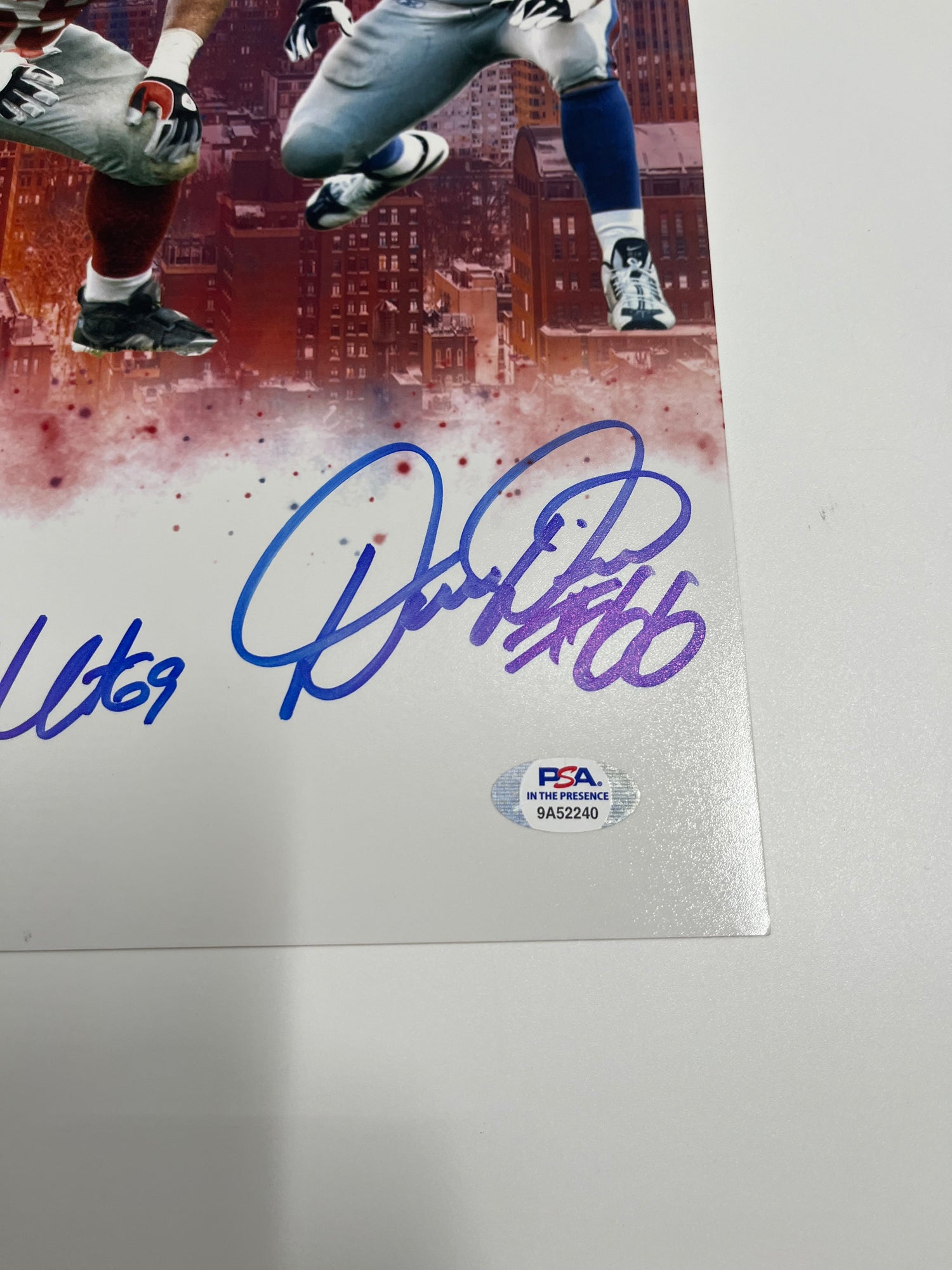 Giants Super Bowl XLII Champs 16x20 Photo Signed by (5) Inscribed &quot;SB XLII Champs&quot; (PSA)