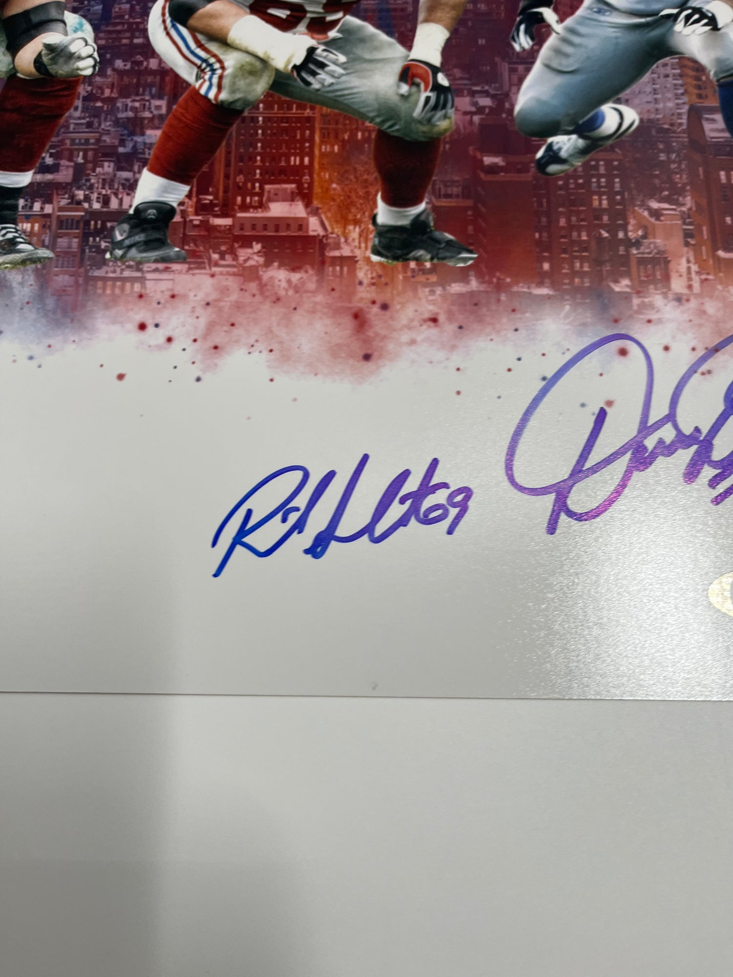 Giants Super Bowl XLII Champs 16x20 Photo Signed by (5) Inscribed &quot;SB XLII Champs&quot; (PSA)