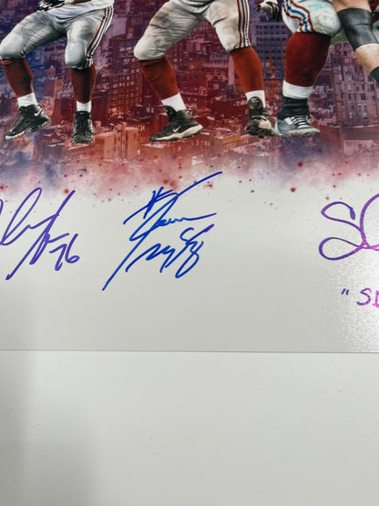 Giants Super Bowl XLII Champs 16x20 Photo Signed by (5) Inscribed &quot;SB XLII Champs&quot; (PSA)