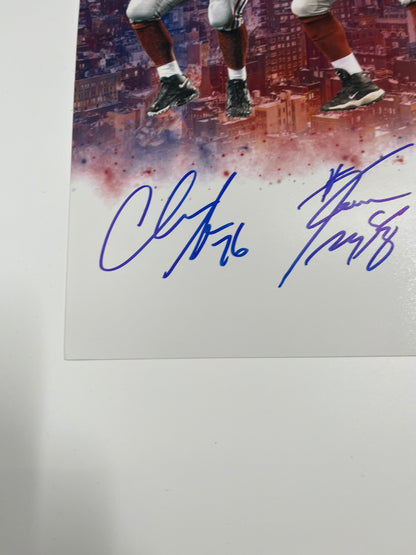 Giants Super Bowl XLII Champs 16x20 Photo Signed by (5) Inscribed &quot;SB XLII Champs&quot; (PSA)