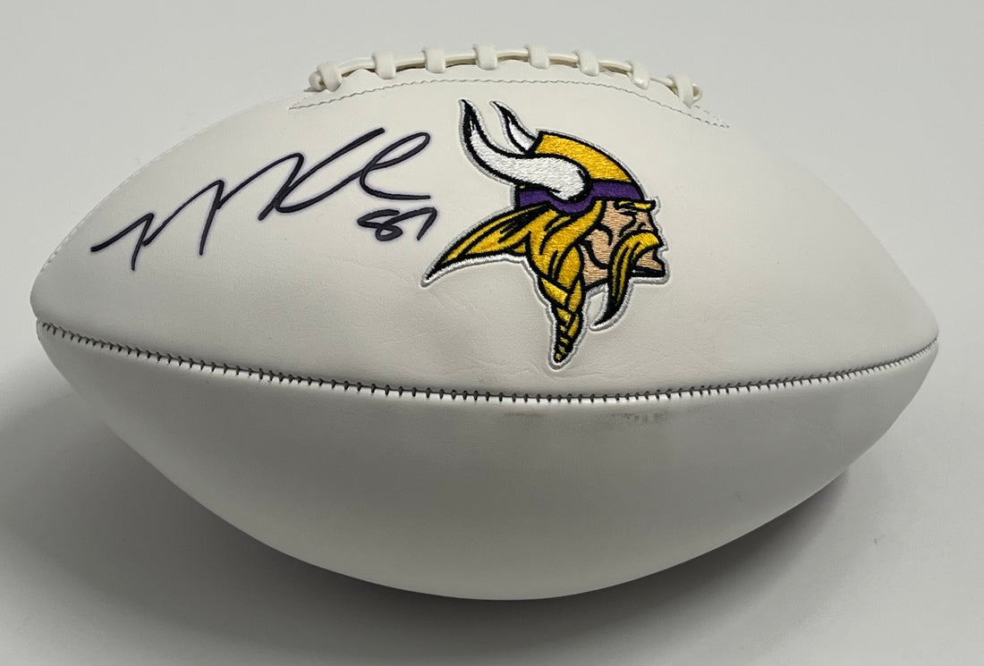 TJ Hockenson Signed Vikings Logo Football (Beckett)