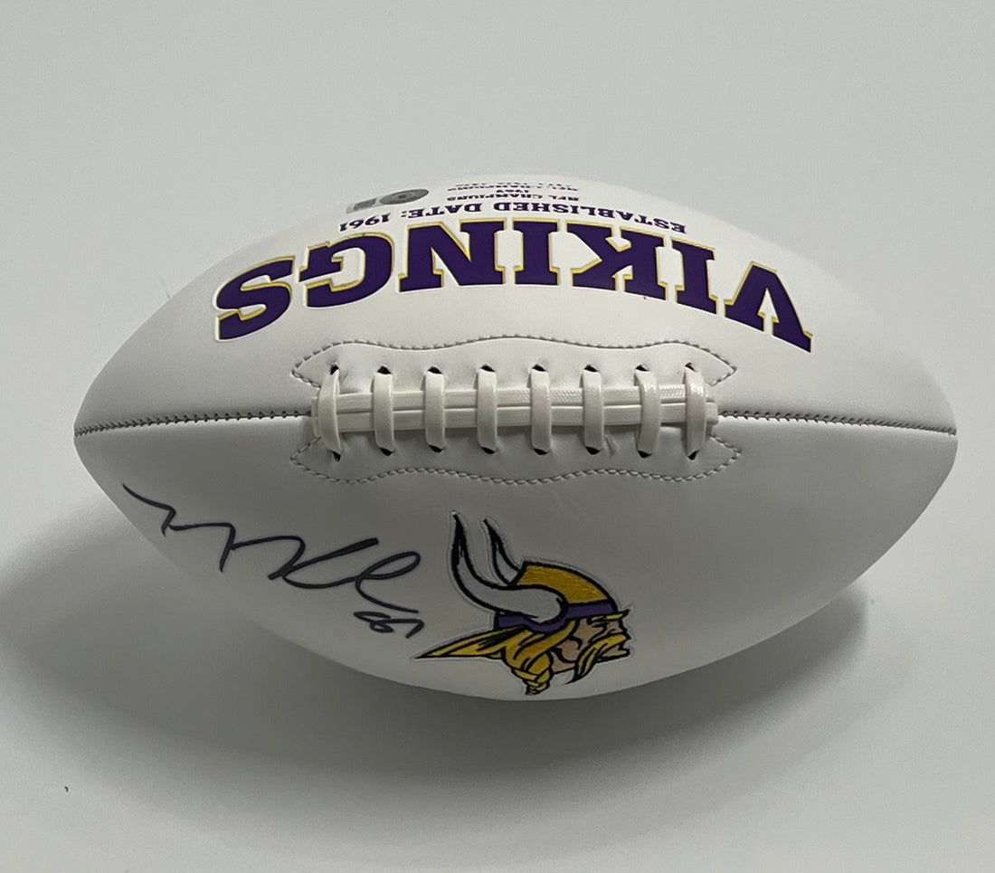 TJ Hockenson Signed Vikings Logo Football (Beckett)