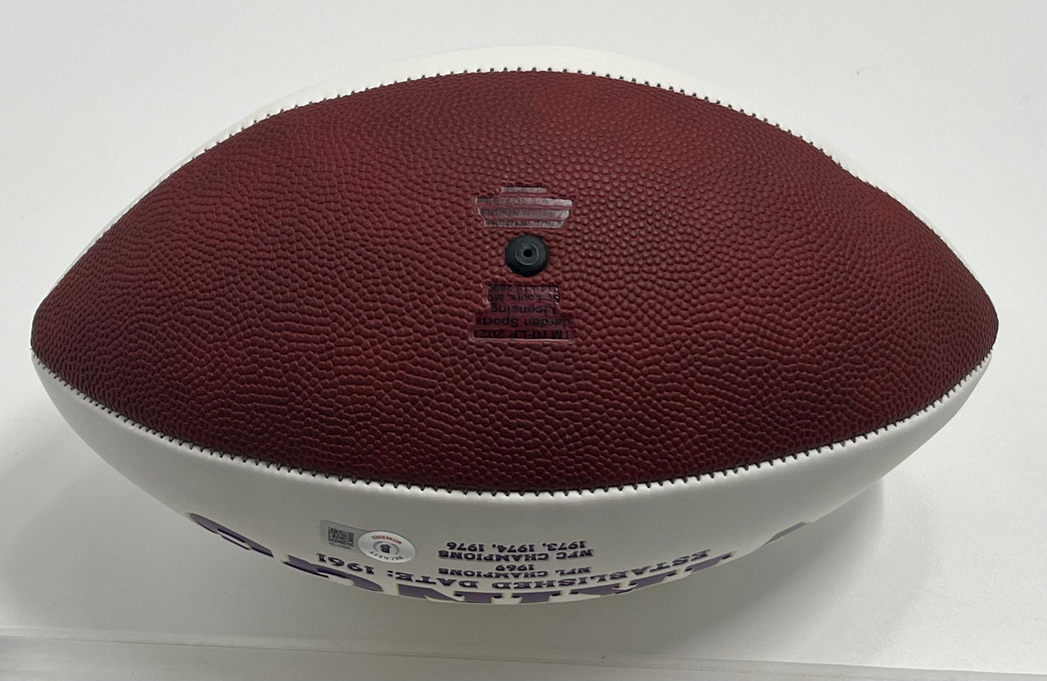 TJ Hockenson Signed Vikings Logo Football (Beckett)