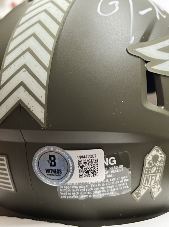 Jason Peters Signed Eagles STS Alt Spd MH (Beckett)