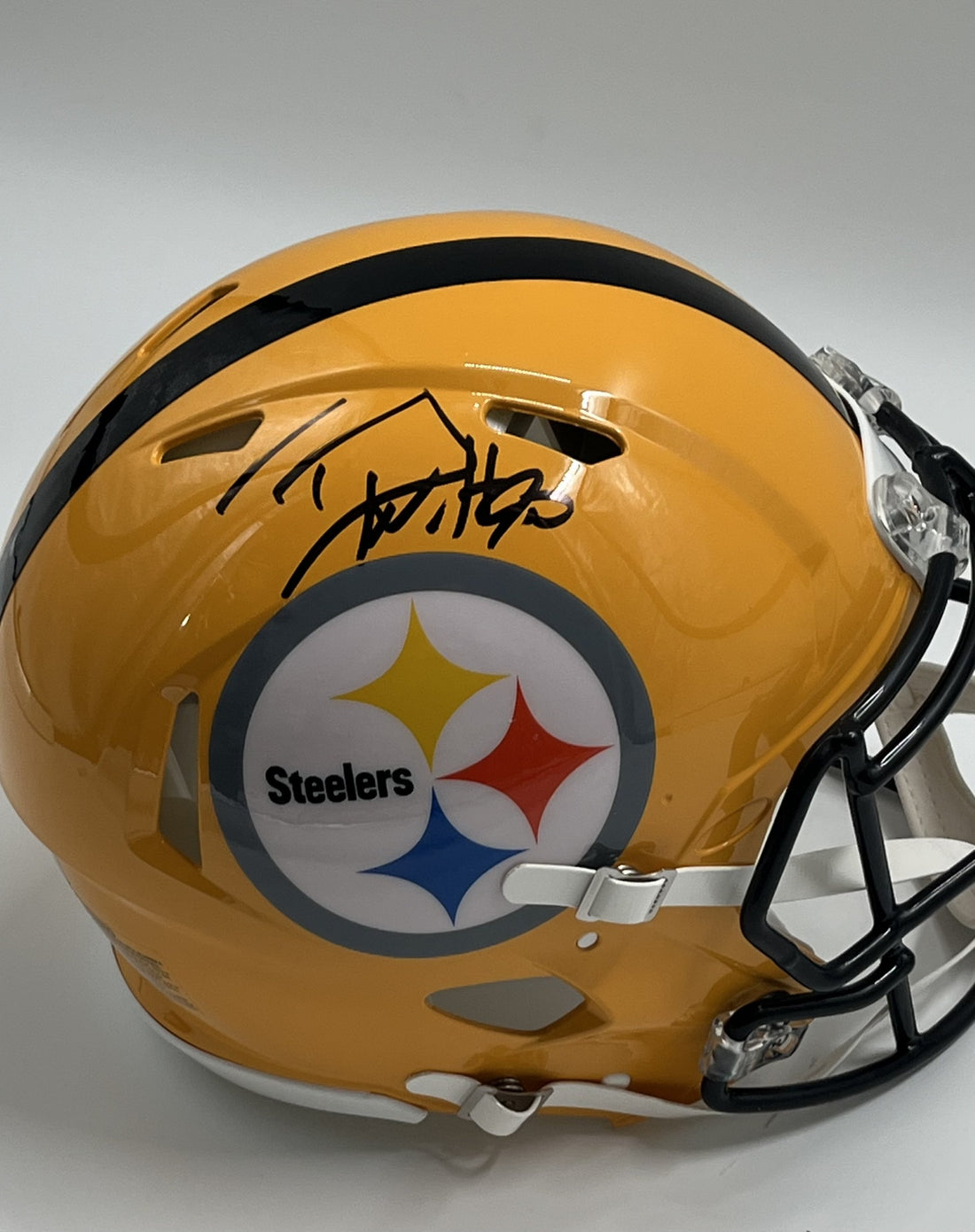 T. J. Watt Signed Steelers FS Authentic Throwback Alt Spd Helmet (Beckett)