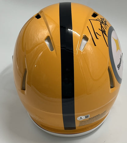 T. J. Watt Signed Steelers FS Authentic Throwback Alt Spd Helmet (Beckett)