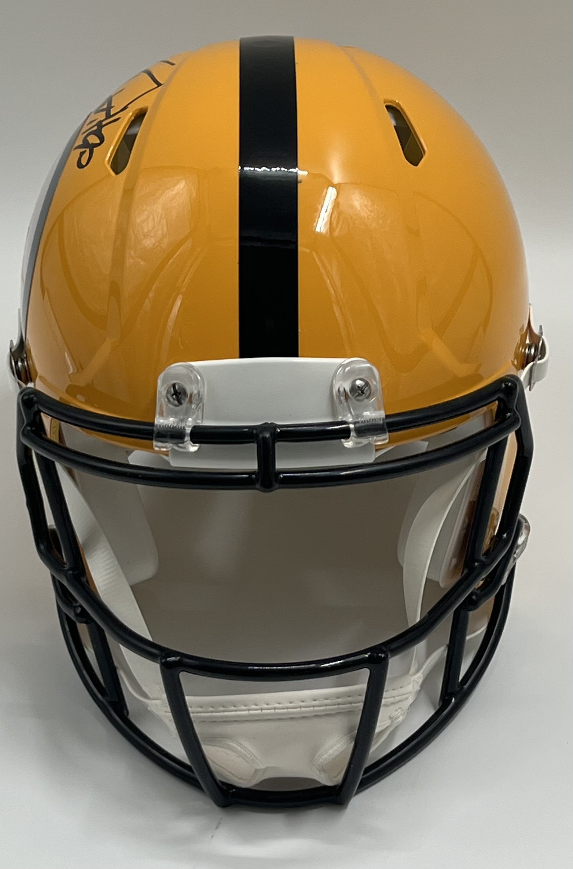 T. J. Watt Signed Steelers FS Authentic Throwback Alt Spd Helmet (Beckett)